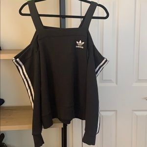Adidas cold shoulder long sleeve sweatshirt